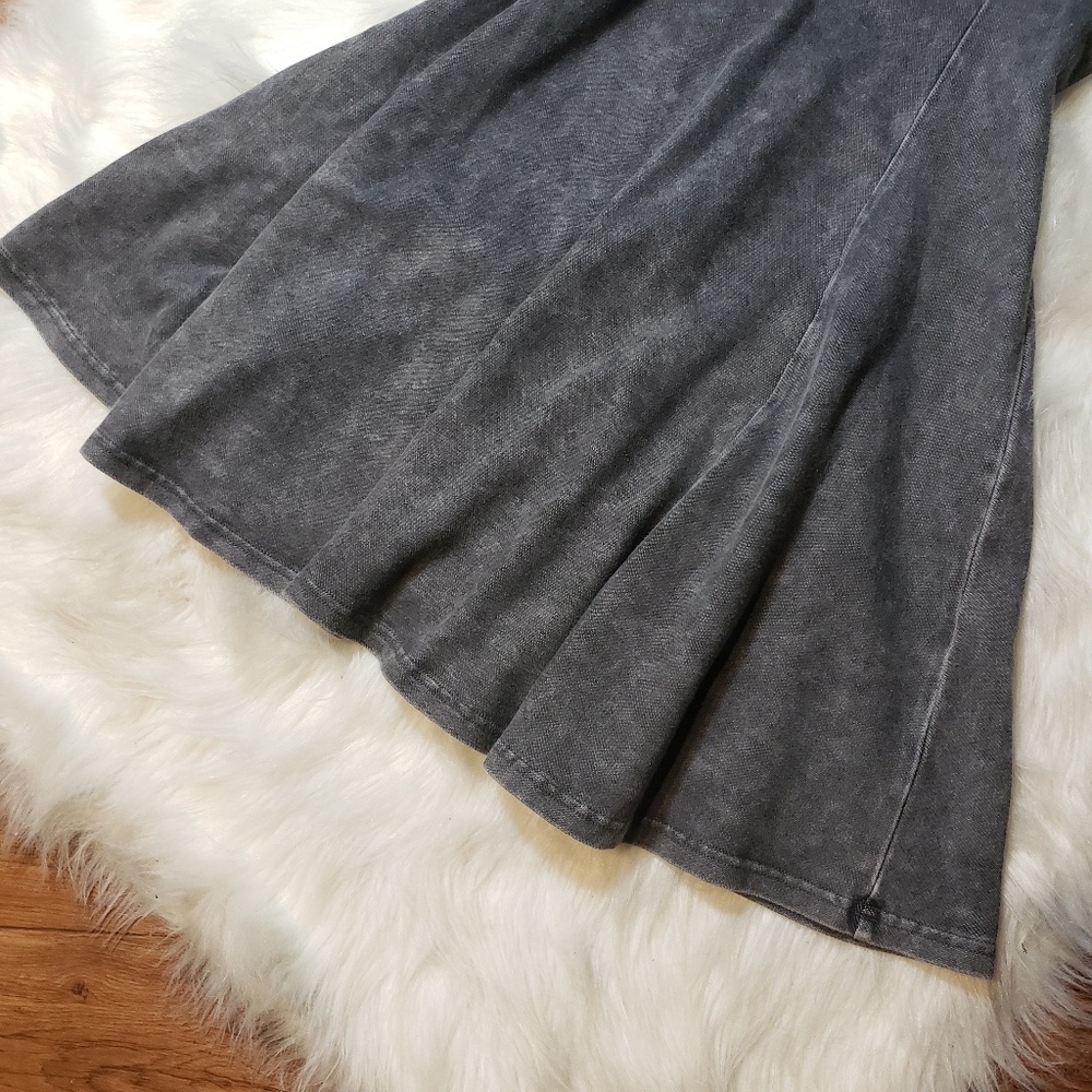 NWOT Acid Wash Grey Skater Dress F21 Women's M - Picture 6 of 8